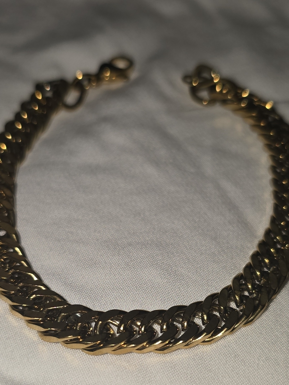 Chunky Gold Double Curb Chain Bracelet NWOT - 8" Unbranded Statement Link